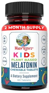 maryruth organics melatonin | 2 month supply | kids melatonin chewable tablets ages 4+ | st johns wart | valerian root | lemon balm | vegan | non-gmo | gluten free | 60 servings