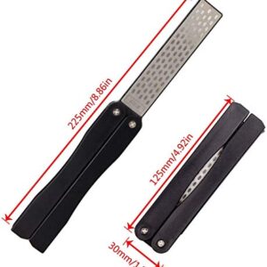 XILEWHZF 2 Pcs 400/600 Grit Portable Handheld Double Sided Sharpener Pocket Diamond Knife Sharpening Stone for Kitchen, Garden, Outdoor tools Fine/Coarse Grinding （Black/Orange）