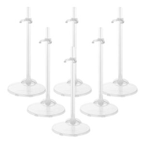 artibetter 12pcs doll stand transparent doll stand plastic doll display holder clear action figures doll accessories