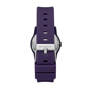 Skechers Women's Rosencrans Mini Quartz Casual Sports Silicone Analog Watch, Color: Purple (Model: SR6213)