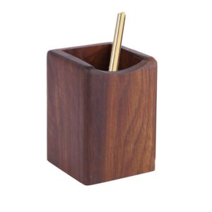 Wood Pen Holder Desk Pencil Holders Wooden Pen and Pencil Organizer Cup for Desktop Pens Stand Holder Cups, 10 x 7 x 7 cm, Eco Natural Color (Coffee)