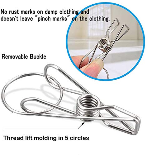 CenYouful Stainless Steel Round Hanging Drying Rack with 20 Clips for Drying Socks, Baby Clothes, Bras, Towel, Underwear, Hat, Scarf, Pants, Gloves