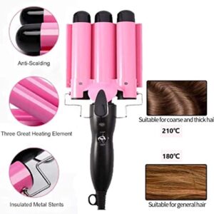 MODVICA 3 Jumbo Barrel Curling Iron Wand 32mm Hair Waver Temperature Adjustable Ceramic Big Waves Hair Crimper (1.25'')