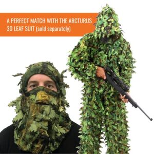 Arcturus Camo 3D Leaf Ghillie Camouflage Mask. Leafy, Full Coverage, Breathable Hunting Mask with Customizable Fit. Great for Turkey Season! (Summer Green)