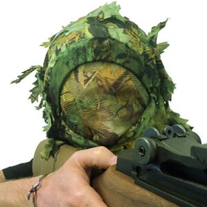 Arcturus Camo 3D Leaf Ghillie Camouflage Mask. Leafy, Full Coverage, Breathable Hunting Mask with Customizable Fit. Great for Turkey Season! (Summer Green)