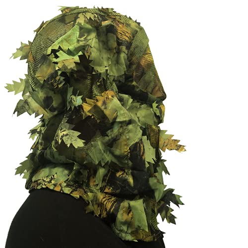 Arcturus Camo 3D Leaf Ghillie Camouflage Mask. Leafy, Full Coverage, Breathable Hunting Mask with Customizable Fit. Great for Turkey Season! (Summer Green)