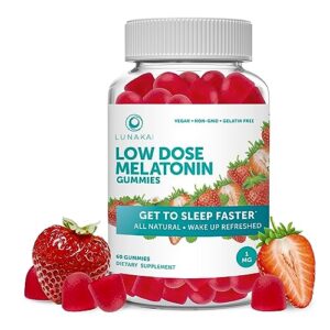 low dose melatonin gummies 1 mg - tastiest proprietary formula - non-gmo sleep vitamins for adults, kids, toddlers - vegan melatonin gummy 1mg for a gentle sleep - natural sleeping vitamins - 60 count