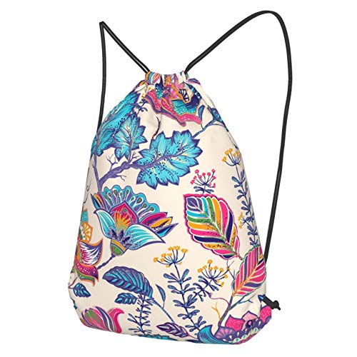 OVPSZFYO Flower Gym Drawstring Backpack Floral String Bag for Women Folding Waterproof for Yoga Shopping Sports Beach Swimming Workout Travel