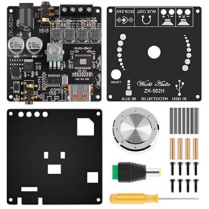 MakerHawk Blue Tooth Amplifier Board HiFi Stereo 2.0 2X50W Audio Amplifier Module TPA3116D2 Digital Power Amplifier Blue Tooth 5.0 Dual Channel AMP with AUX/USB/Flash Drive/PC Sound Card Input