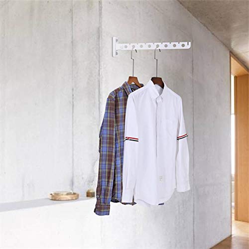 COTTAGE LIFE Wall Mount Clothes Hanger Rack White Clothes Rack Wall Mount Stainless Steel Wall Clothes Hanger Laundry Hanging Rack Wall Mount Laundry Hanger Dryer Rack