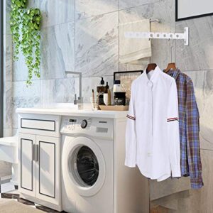 COTTAGE LIFE Wall Mount Clothes Hanger Rack White Clothes Rack Wall Mount Stainless Steel Wall Clothes Hanger Laundry Hanging Rack Wall Mount Laundry Hanger Dryer Rack