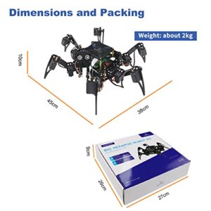 FREENOVE Big Hexapod Robot Kit for Raspberry Pi 4 B 3 B+ B A+, Walking, Self Balancing, Live Video, Face Recognition, Pan Tilt, Ultrasonic Ranging, Camera Servo (Raspberry Pi NOT Included)