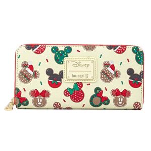 loungefly disney mickey and minnie christmas cookies faux leather wallet