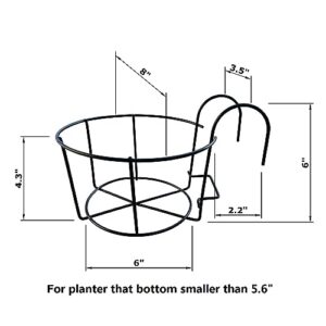 MTB 8 in Balcony Plant Baskets, Deck Over The Rail Fence Planter Box, Pack of 4, Hanging Railing Planter Flower Pot Holders