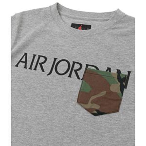 Nike Air Jordan Big Boys (8-20) Short-Sleeve Jumpman T-Shirt Jordan (Grey/Camo Pocket/Jumpman, Medium)