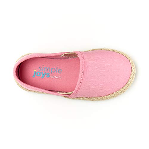 Simple Joys by Carter's Girls Ari Canvass Espadrille Sneaker, Pink, 8 Toddler