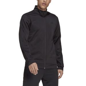 adidas men's warm-up tricot regular 3-stripes track jacket black/black 3x-large