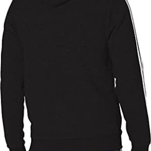 adidas Men's Essentials Fleece 3-Stripes Full-Zip Hoodie, Black, Large