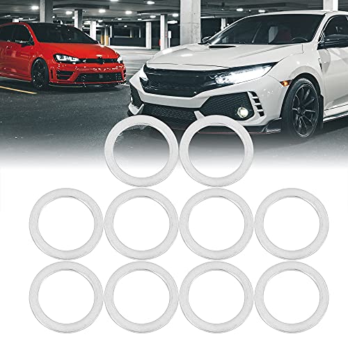 X AUTOHAUX 10pcs M18 Silver Tone Car Oil Drain Plug Gaskets Replacement for Porsche 900-123-106-30