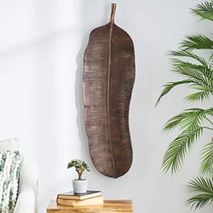 Christopher Knight Home Lyerly Large Leaf Wall Decor, Raw Copper