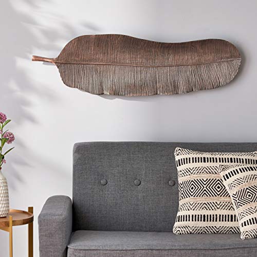 Christopher Knight Home Lyerly Large Leaf Wall Decor, Raw Copper