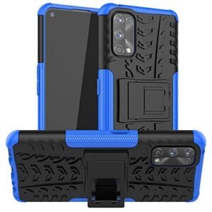 none/brand realme 7 pro case, realme 7 pro hybrid case, dual layer protection shockproof cover hybrid rugged case with kickstand for realme 7 pro, blue