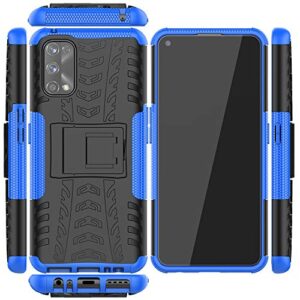 None/Brand Realme 7 Pro Case, Realme 7 Pro Hybrid Case, Dual Layer Protection Shockproof Cover Hybrid Rugged Case with Kickstand for Realme 7 Pro, Blue