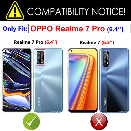 None/Brand Realme 7 Pro Case, Realme 7 Pro Hybrid Case, Dual Layer Protection Shockproof Cover Hybrid Rugged Case with Kickstand for Realme 7 Pro, Blue