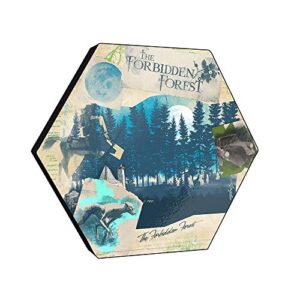 harry potter – forbidden forest – watercolor collage - 11.5” x 10” hexagon shaped knexagon wood print – hang alone or connect to other pieces – officially licensed merchandise