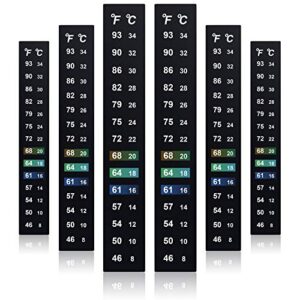 24 pieces stick on thermometer strip for brewing temperature sticker decal crystal numbers adhesive thermometer strip 46-93 °f (8-34 °c) digital display sticker for wine beer aquariums