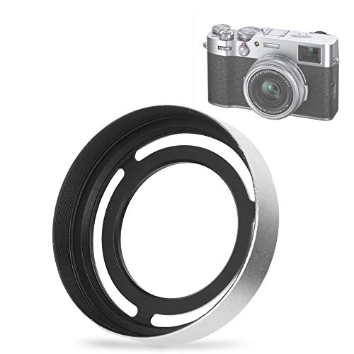 Oumij1 Hollow Metal Lens Hood - Compact Lens Hood - Detachable Camera Lens Hood - for Fuji X10/X20/X30 Camera(Silver)