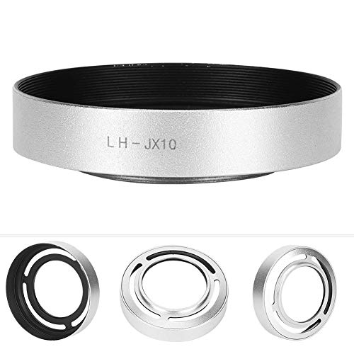 Oumij1 Hollow Metal Lens Hood - Compact Lens Hood - Detachable Camera Lens Hood - for Fuji X10/X20/X30 Camera(Silver)