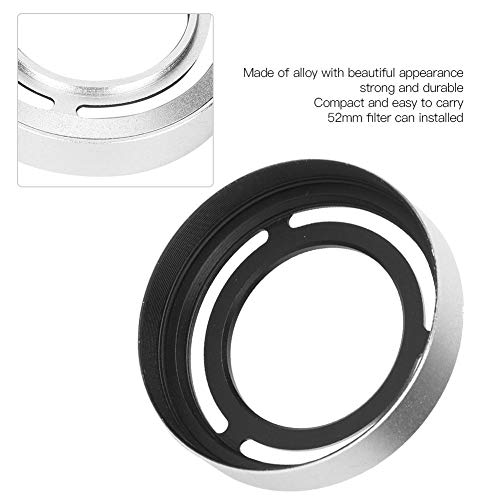 Oumij1 Hollow Metal Lens Hood - Compact Lens Hood - Detachable Camera Lens Hood - for Fuji X10/X20/X30 Camera(Silver)