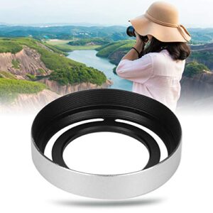 Oumij1 Hollow Metal Lens Hood - Compact Lens Hood - Detachable Camera Lens Hood - for Fuji X10/X20/X30 Camera(Silver)