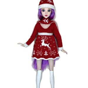 Eledoll 11.5 inch Doll Clothes Lot Deluxe Fashion Pack Holiday Christmas Miss Santa Knitted Deer Outfit with White Boots