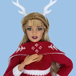 Eledoll 11.5 inch Doll Clothes Lot Deluxe Fashion Pack Holiday Christmas Miss Santa Knitted Deer Outfit with White Boots