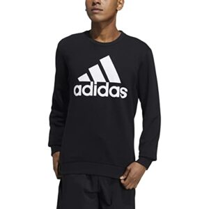 adidas Men's Fleece Sweatshirt, Black/White, Small