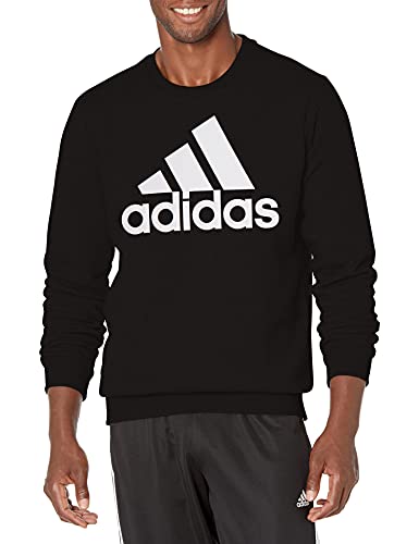 adidas Men's Fleece Sweatshirt, Black/White, Small