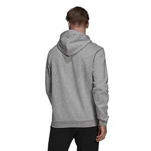 adidas Men's Essentials Fleece Hoodie, Medium Grey Heather/Black, Small