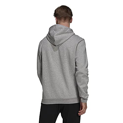 adidas Men's Essentials Fleece Hoodie, Medium Grey Heather/Black, Large