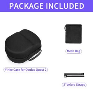 Yinke Carrying Case for Oculus/Meta Quest 2/Pico 4 Compatible with Headset, Elite Strap and Quest 2 Accessories, Hard Travel Case Protective Storage, Black
