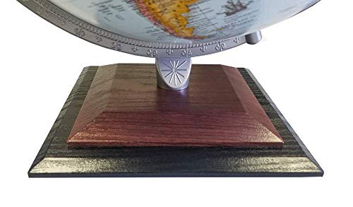 Replogle Aragon 12" Desktop World Globe, Raised Relief, Up-to-Date Cartography, Made in USA (Blue Ocean)