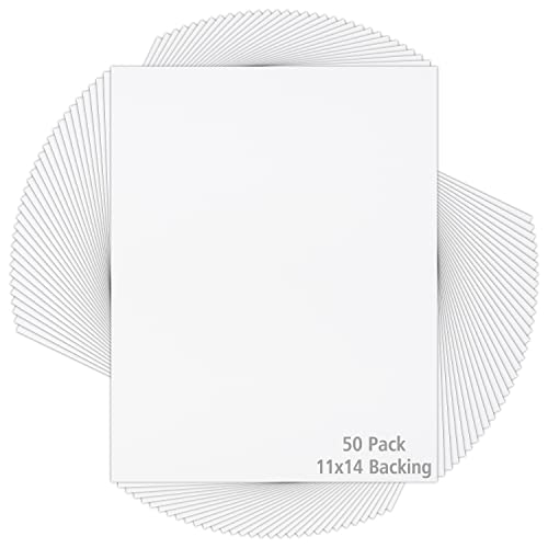 MBC MAT BOARD CENTER, 11x14 White Backing Matte Boards, 4-ply Thickness - for Art, Prints, Photos, Prints and More (50 Pack)