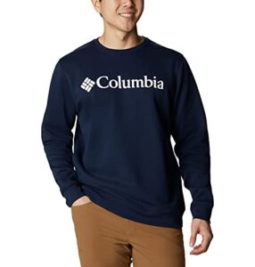 columbia men's trek crew, collegiate navy/white, x-large