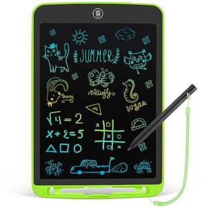 lcd writing tablet for toddlers - 10 inch colorful erasable doodle board - reusable electronic painting pad - drawing tablet- educational learning toy for boys and girls kids ages 3-6 year old(green)