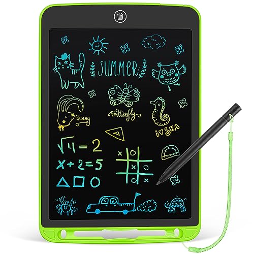 LCD Writing Tablet for Toddlers - 10 Inch Colorful Erasable Doodle Board - Reusable Electronic Painting Pad - Drawing Tablet- Educational Learning Toy for Boys and Girls Kids Ages 3-6 Year Old(Green)