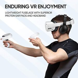 SARLAR VR Gaming Headphones for Oculus Quest 2 Headset Increase VR Immersion, Custom Length Cable, Optimized Gaming Audio Driver, Memory Protein Ear Pads Noise Isolating and Other Accessories