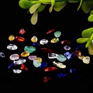 7 Chakra Natural Chip Stone Beads 3-5mm 100g About 500 Pieces Irregular Gemstones Healing Crystal Loose Rocks Bead Hole Drilled DIY for Bracelet Jewelry Making Crafting (3-5mm, 7 Chakra Color Mix)