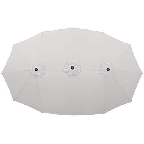 ABCCANOPY 15FT Double-Sided Aluminum Table Patio Umbrella Garden Large Umbrella,Swimming Pool 12+Colors,Light Gray