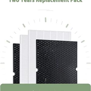 2-Set 5500-2 Air Purifier Replacement Filter for Winix 5500-2, H13 True HEPA Filter & Activated Carbon Filter Kit, Replace 116130 Filter H